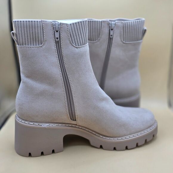 Womens Chelsea Boots Elastic Slip On Chunky Heel Lug Sole Platform Boots Size 9 - Picture 5 of 9